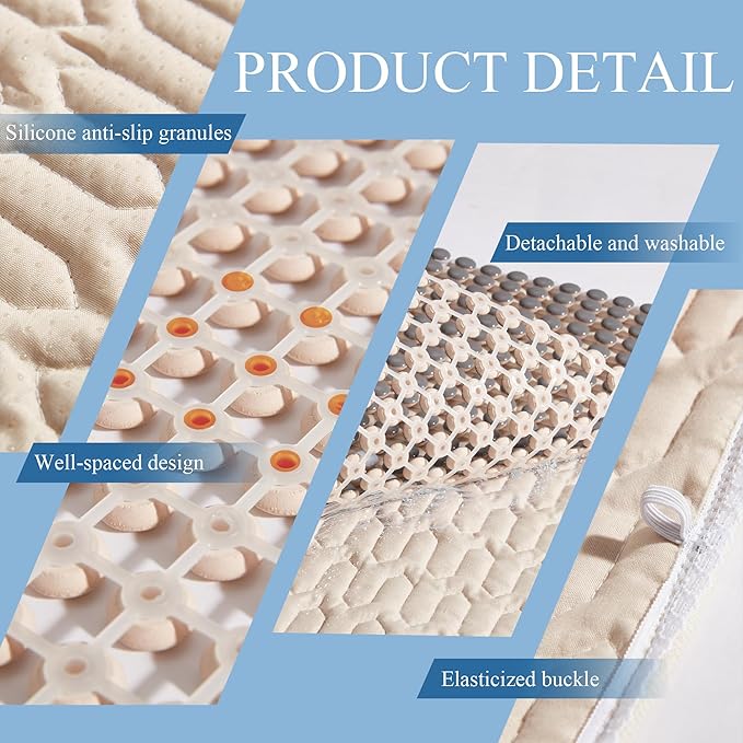 HOMREST Cooling Seat Cushion for Back Pain 17x17 Ceramic Bead Massage Seat Pad - Image 7