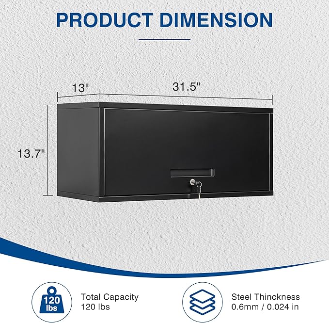 Metal Storage Cabinet Black Wall Cabinets - Image 3