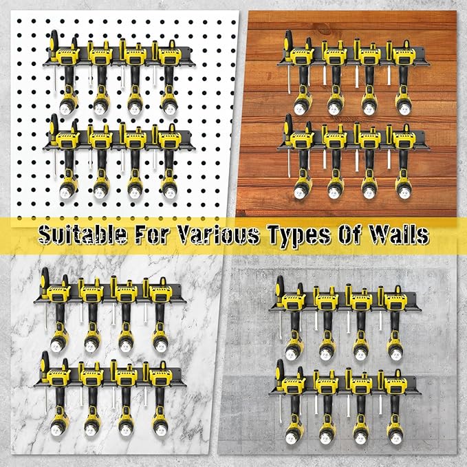 Drill Holder Wall Mount, Power Tool Organizer, Heavy Duty Metal Tool Storage - Image 6