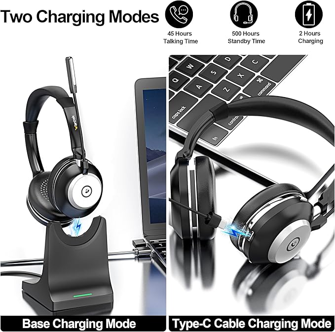 Wantek Wireless Headset with Mic - Image 4