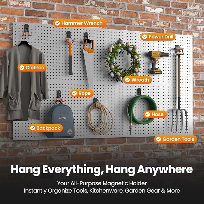 8 Pack Large Heavy Duty Magnetic Hook Extra Strong Magnetic Garage Hooks Big - Image 3