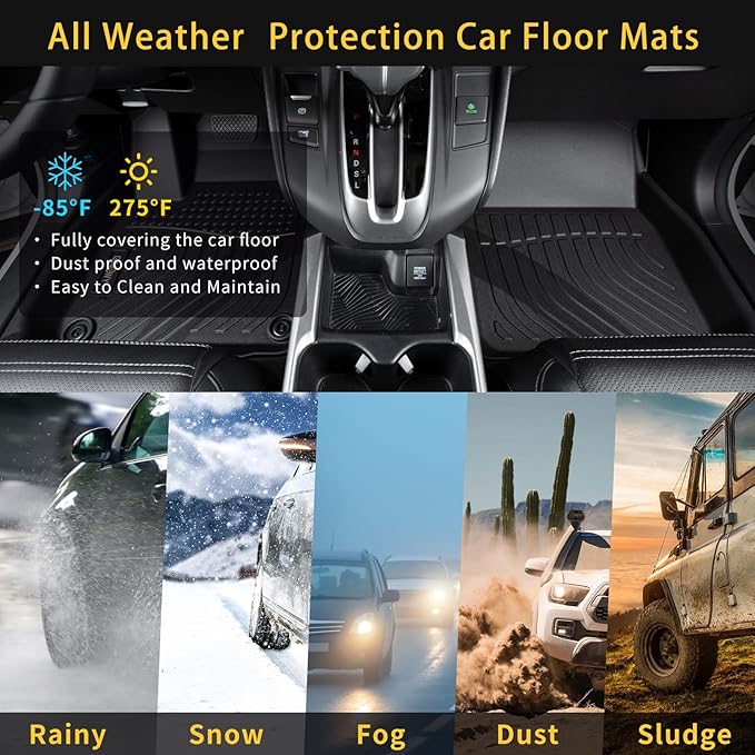 GINOWY-Floor Mats & Cargo Mat for Ford Expedition MAX 2021-2025 Bucket Seat 7 - Image 4