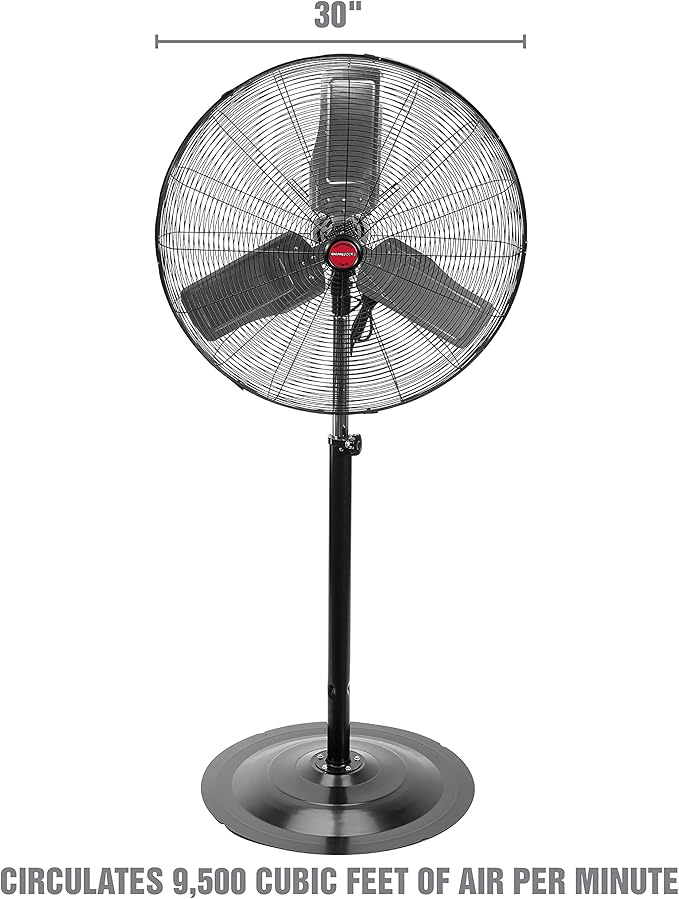 OEMTOOLS OEM24885 30" Oscillating Pedestal Fan, Adjustable Height - Image 2