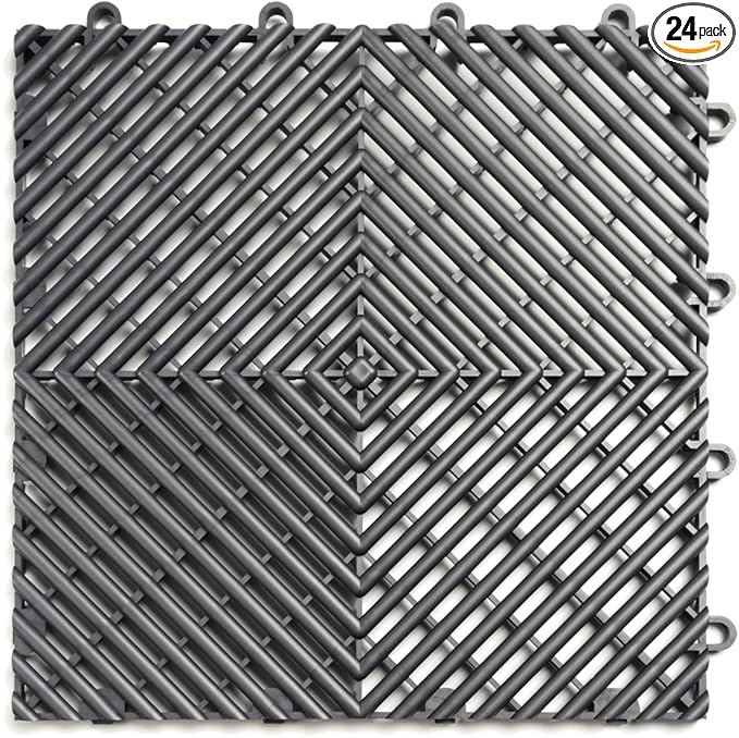 RaceDeck Free-Flow Open Rib Design, Durable Interlocking Modular Garage by BigFloors