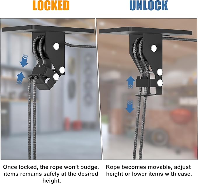 Cargo Box Pulley System for Garage Storage, Heavy-Duty - Image 4