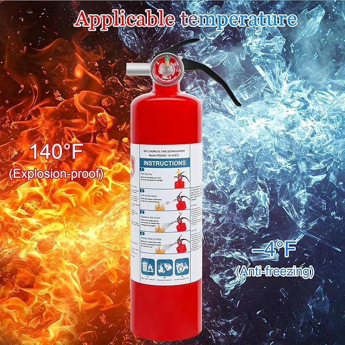 1 Pack ABC Dry Chemical Fire Extinguisher, 2.5 lb 1A:10B:C Rating - Image 2