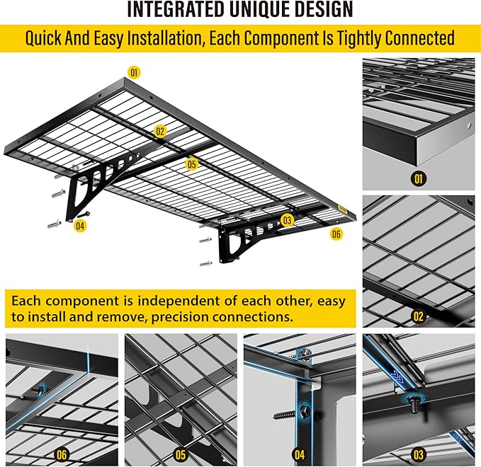 1.64x4ft 2Pack Wire Shelving Unit Heavy Duty Garage Storage Shelves Wall - Image 5
