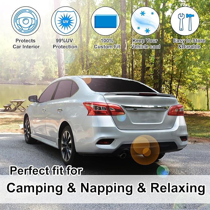 TINGLU Window Shades for Nissan Sentra 2014 2015 2016 2017 2018 2019 - Image 6