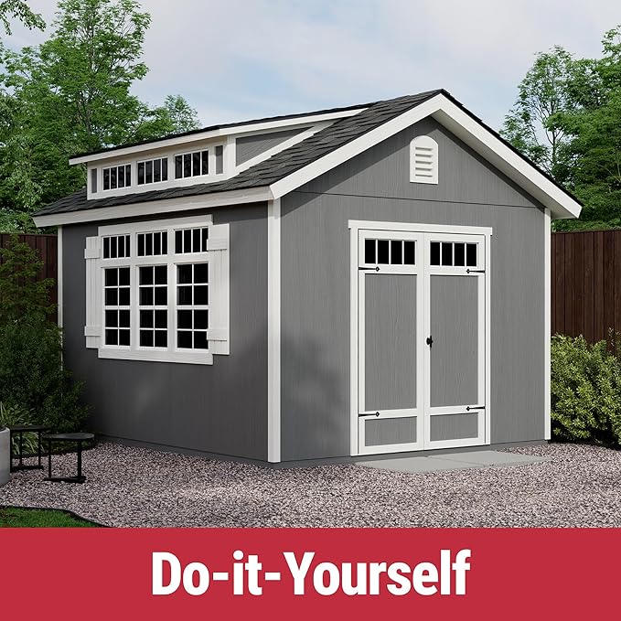 Handy Home Products Windemere 10x12 Do-it-Yourself Wooden Storage Shed - Image 2