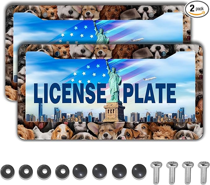 License Plate Frames Multicolor Custom License Plate Frame Dogs Collection by Unknown