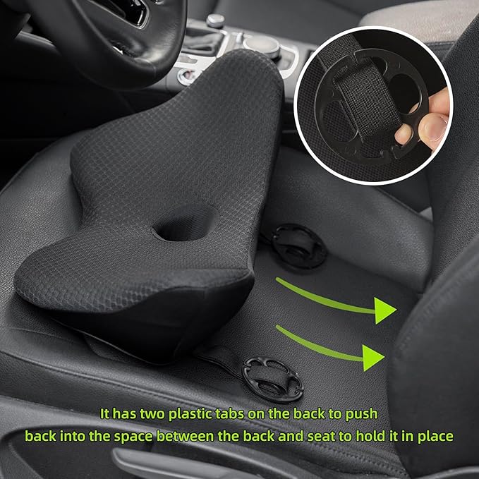 Lumbar Support Pillow for Car, 2 in 1 Memory Foam Lower Back Support Cushion - Image 6