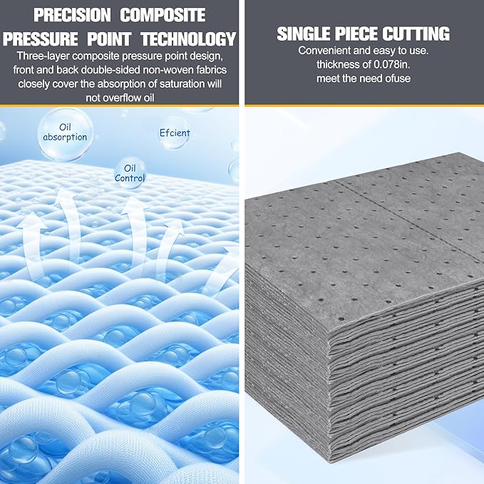 30PC Oil Absorbent Pads | 13"X10" Meltblown Polypropylene Mats, Hand-Tear Lines - Image 5