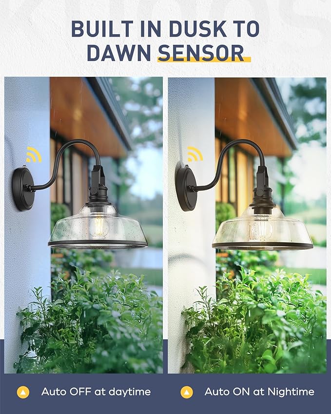 kudos Dusk to Dawn Outdoor Wall Sconce, Exterior Garage Light Fixtures - Image 5