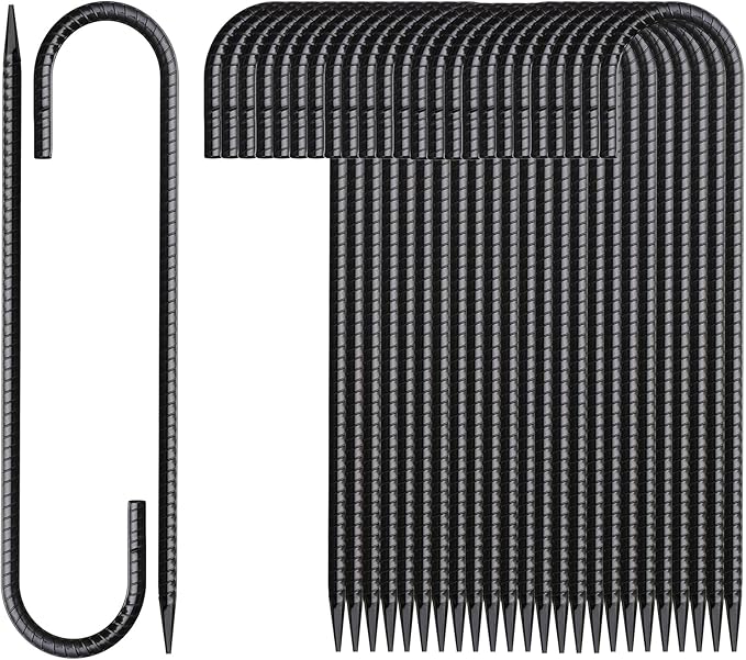 16 Inch Rebar Stakes J Hook 26 Pack Ground Stakes Heavy Duty Tent Stakes by MSWY