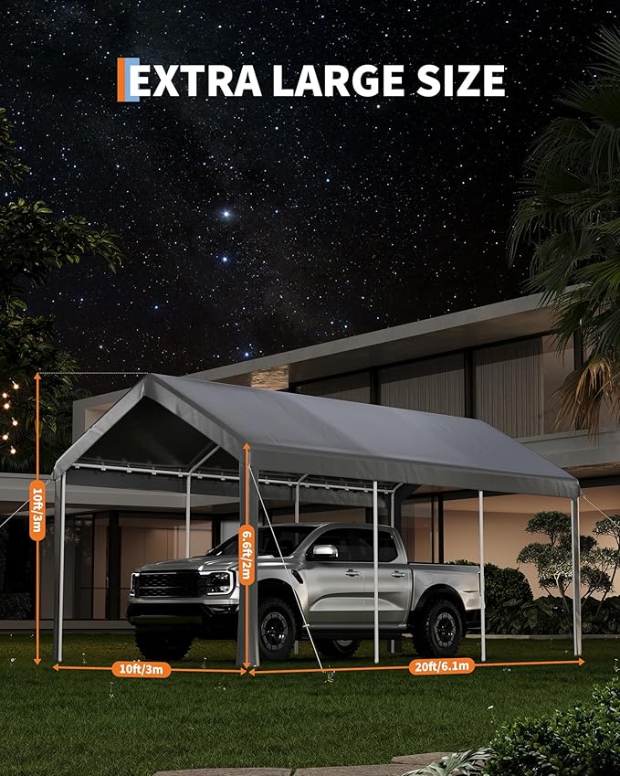 10x20ft Metal Carport Garage - Image 2