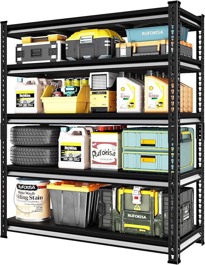 48" W Garage Shelving Heavy Duty，2500LBS Loads Metal Shelving Units and Storage by Rufokisa