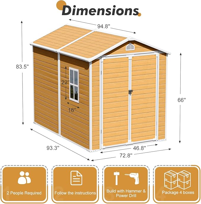 Plastic Sheds 8x6 Resin Outdoor Storage - Image 4
