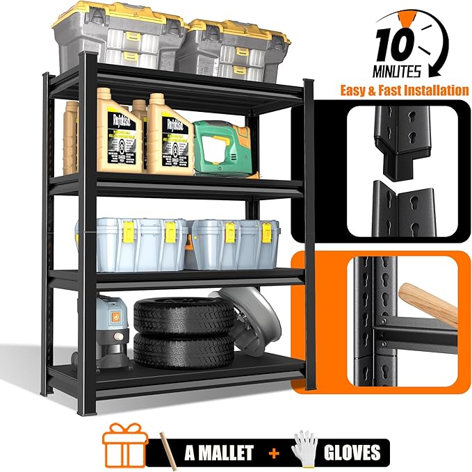 40in Wide Garage Shelving Heavy Duty，2000lbs Large Loads Adjustable Garage - Image 4