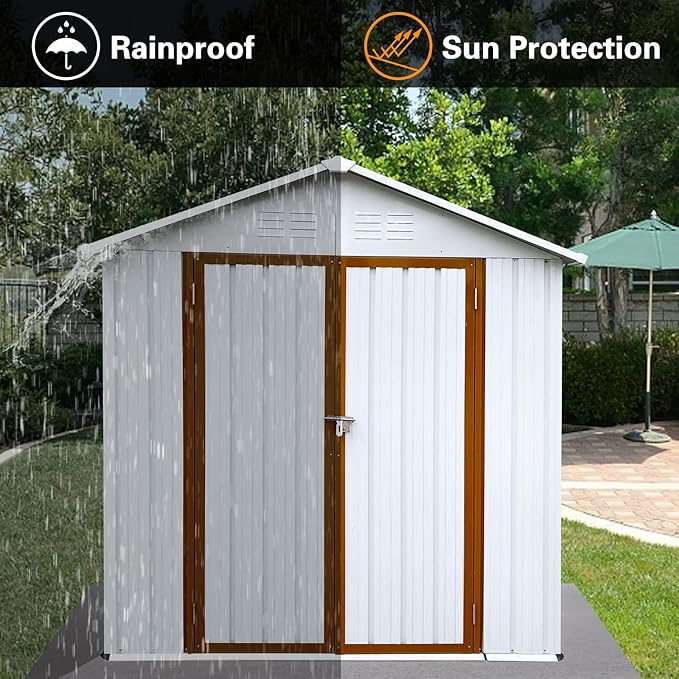 4x6 FT Outdoor Metal Storage Sheds - Image 6