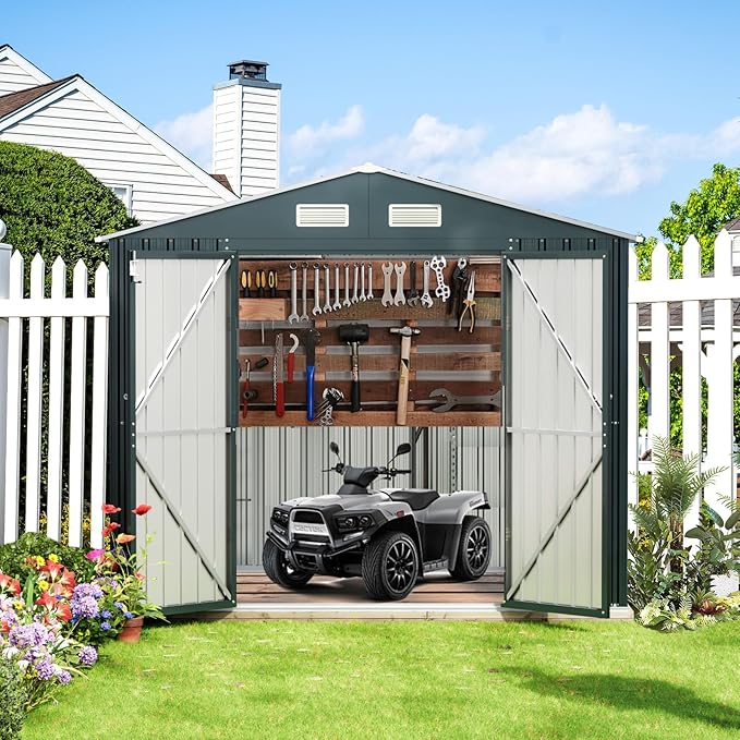 Breezz 6x8FT Outdoor Steel Storage Shed - Image 6