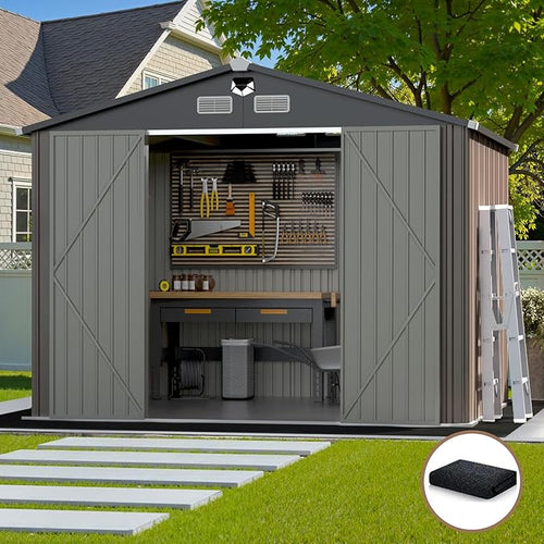 10x12 FT Outdoor Storage Shed, Metal Tool Sheds, Waterproof Outside Storage Shed by BENASS