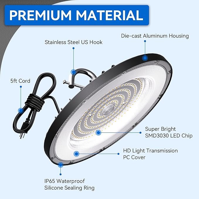 6 Pack UFO Led High Bay Light 150W, 5000K High Bay Led Lights - Image 5