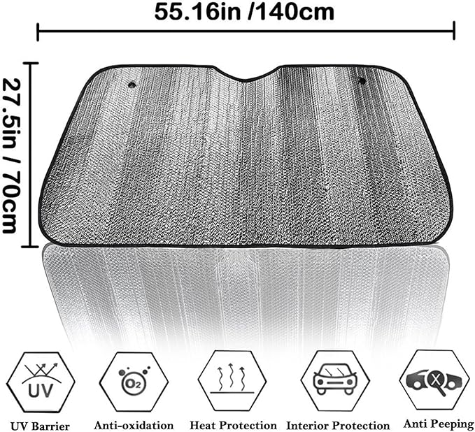 Big Hippo Car Windshield Sun Shade-Jumbo/Standard Car Window Shades Keeps - Image 3