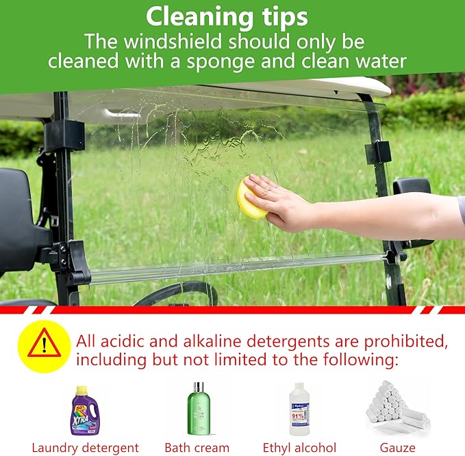10L0L Golf Cart Windshield for Club Car Precedent 2004-Up, 2017-Up Onward - Image 9