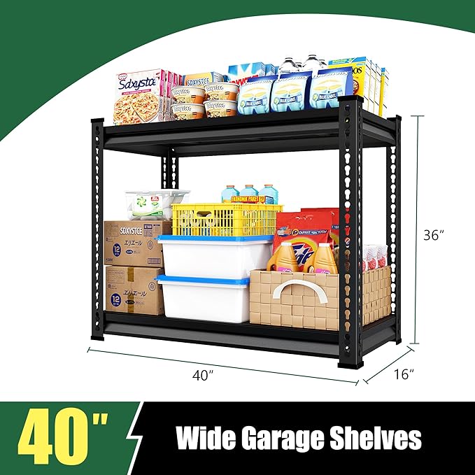 Garage Shelving Heavy Duty 880LBS Loads, 2-Tier Metal Shelving Units and Storage - Image 3