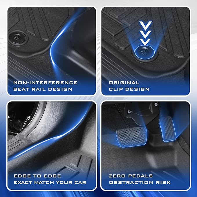 All Weather Floor Mats for Ford Mustang 2015-2017 2018-2024, Cover Protection - Image 4