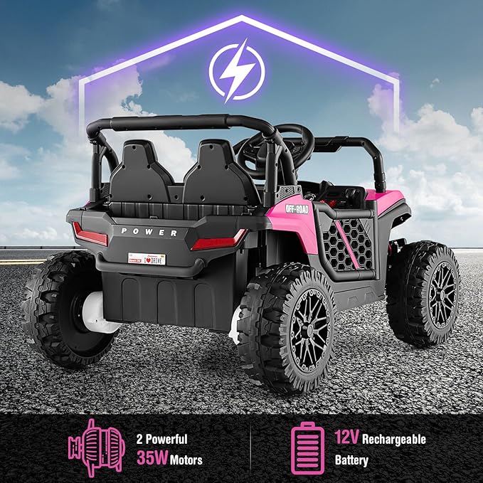 Costzon Kids UTV, 12V Battery Powered Electric Off-Road Car w/Remote Control - Image 5