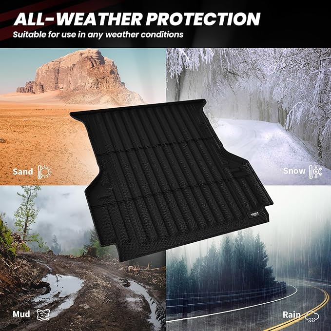 LASFIT Truck Bed Mat for Ford Ranger 2025 2024 All Weather Protector TPE Car - Image 6