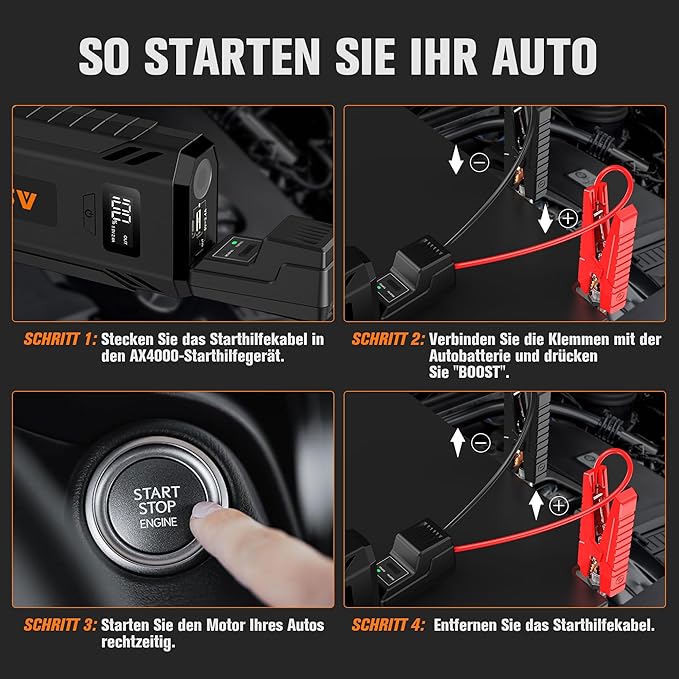 AsperX Car Jump Starter, 4000A Peak Battery Starter - Image 6