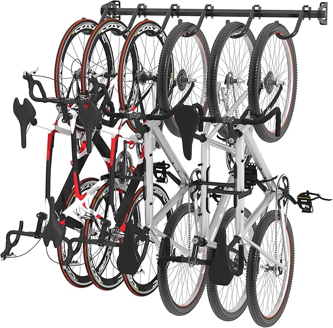 FLEXIMOUNTS 6 Bike Storage Rack, Heavy Duty Wall Mount Hanger by FLEXIMOUNTS