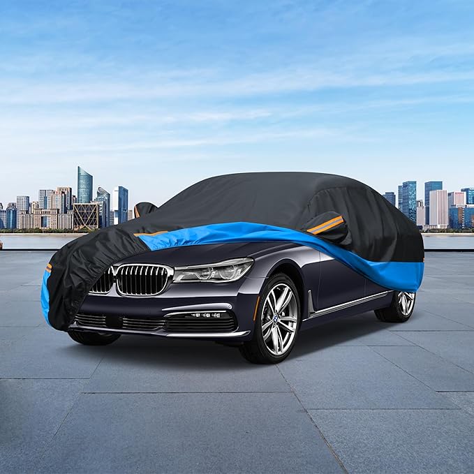 Car Cover Waterproof All Weather Outdoor Windproof Dustproof UV Protection Fit - Image 7