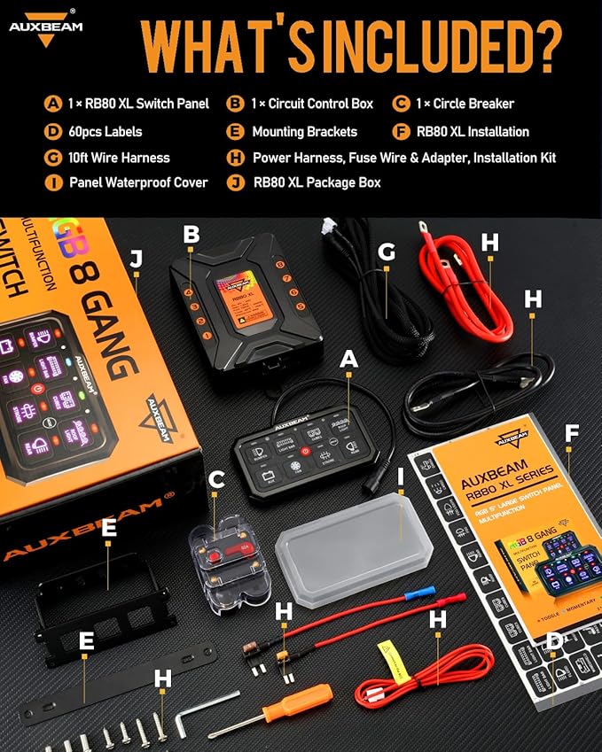 Auxbeam RGB 8 Gang Switch Panel 5.3 Inch RB80 XL - Image 7