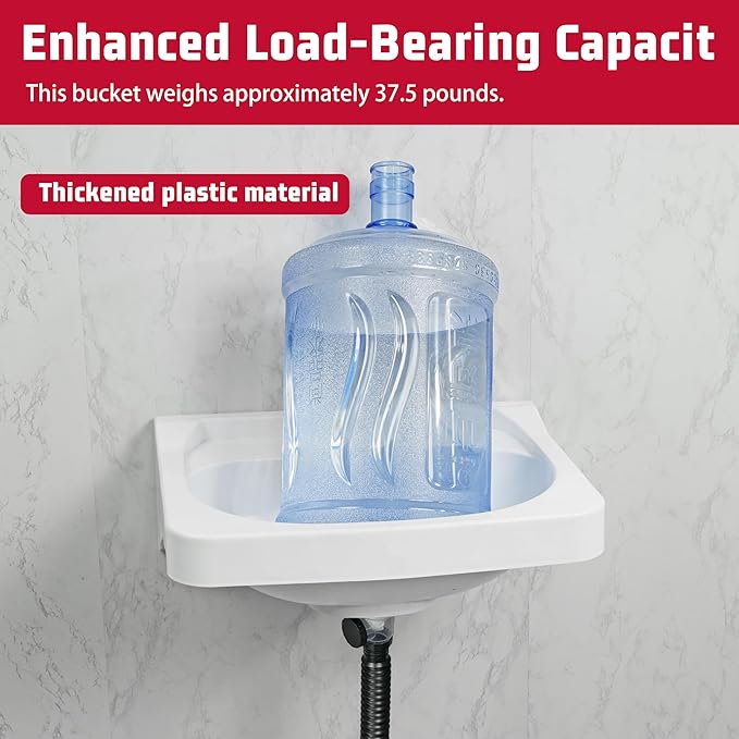 Wall Mount Bathroom Sink 19.7*15.3 No-Drill Installation Self-Adhesive Wash - Image 3