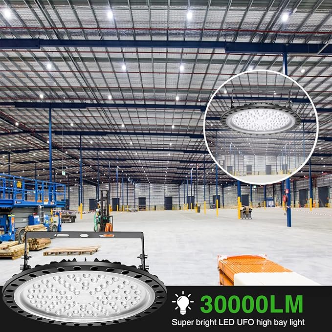 Viugreum High Bay LED Shop Lights, 300W UFO LED High Bay Light 30, 000LM 120V - Image 8