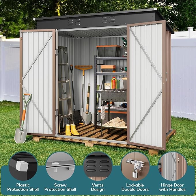 Gizoon 6' x 4' Outdoor Storage Shed - Image 4