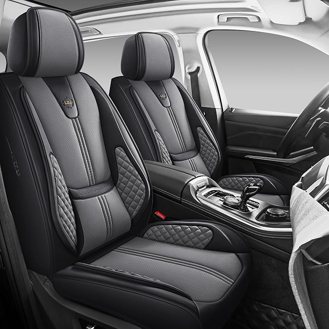 Car Seat Covers Full Set, Easy Install Luxury Leather Automotive Seat Covers by L.D.J+DESIGN+TIDE+PLAY