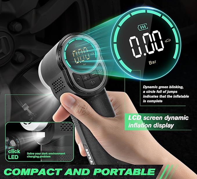 Vehicle Tire Inflator Portable Air Compressor & Inflator, TYPE-C 6000mAH Car - Image 5
