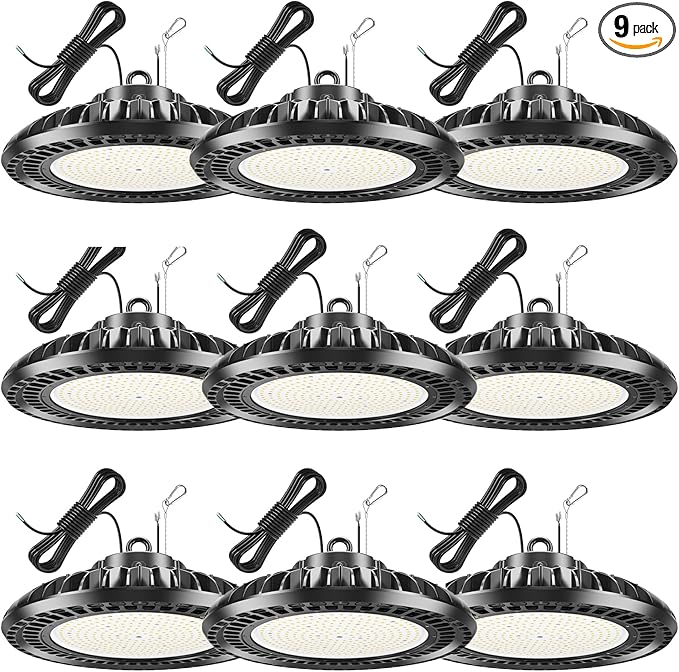 9 Pack 400W LED High Bay Light 56000LM 5000K 120VAC UFO Light IP65 Waterproof by YELLORE-Professionalledlightsmanufacturerspecializingincommercialandindustriallighting