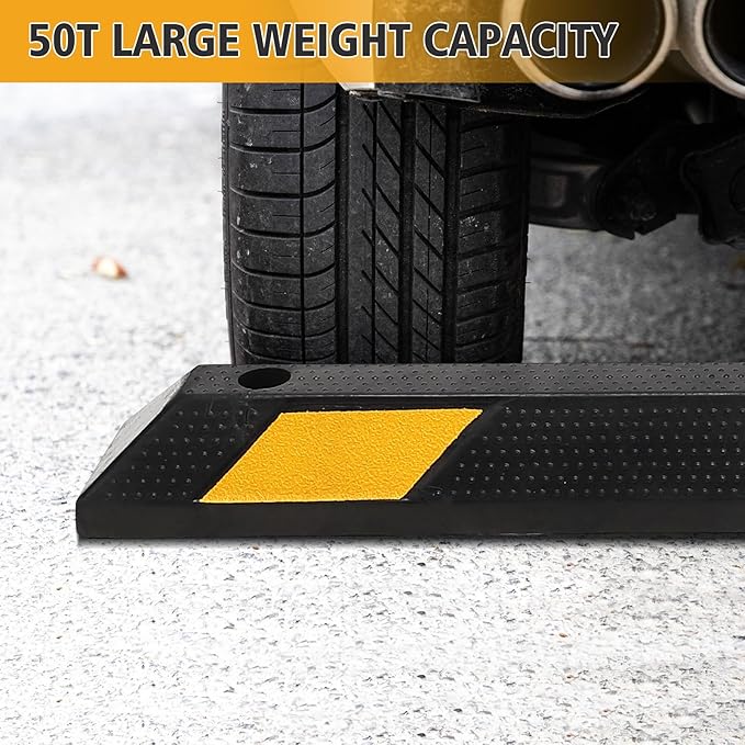 2 Pack Heavy Duty Rubber Parking Curb - 55000 Lb Capacity - Image 4