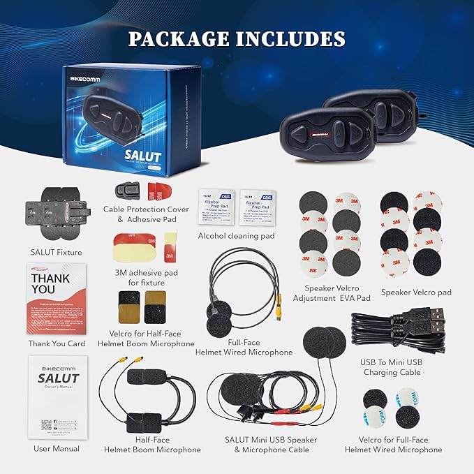 Salut Motorcycle Bluetooth Intercom Headset - Image 7