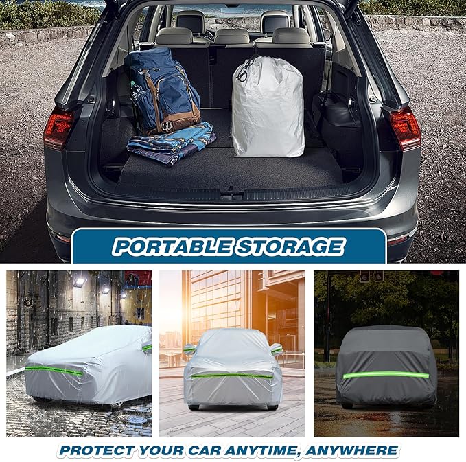 TUCAREST 6-Layers Premium Full Car Cover Hard Shell Zipper Design Waterproof - Image 7