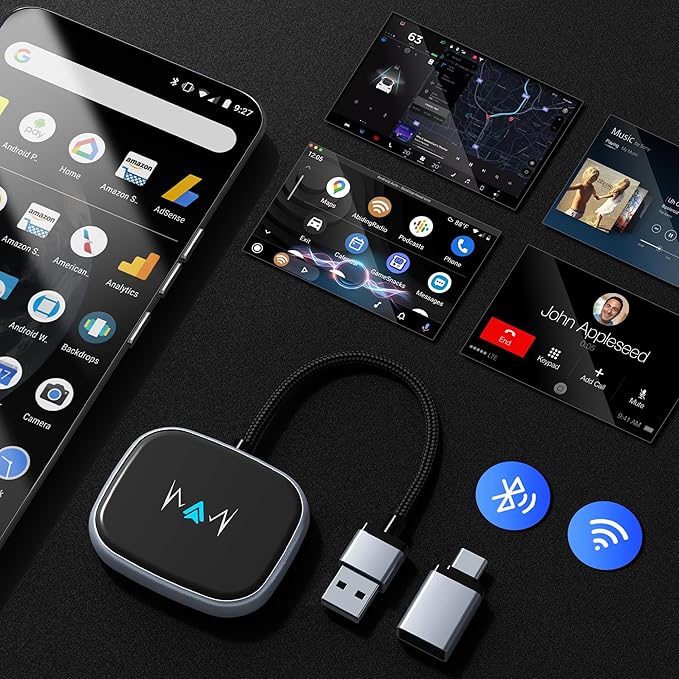 Wireless Android Auto Adapter, Wireless carplay Adapter, Latest NFC Touchscreen - Image 6