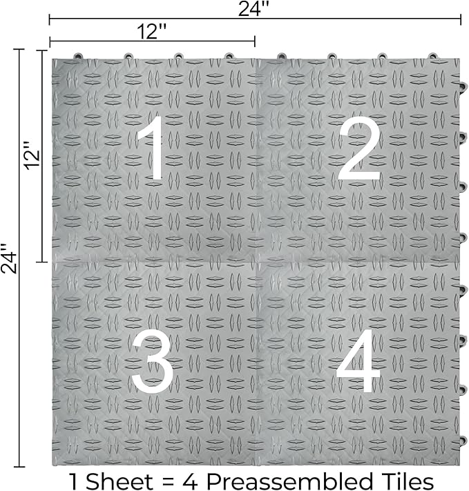 Big Floors GarageTrac Diamond, Interlocking Non-Slip Garage Flooring Tile - Image 2