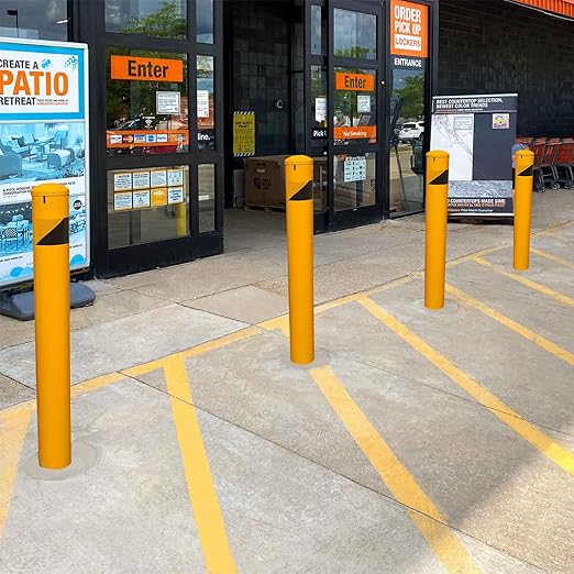 58" High 4-1/2" OD Steel Bollard Post Underground Mount, Cap Removable Safety - Image 8