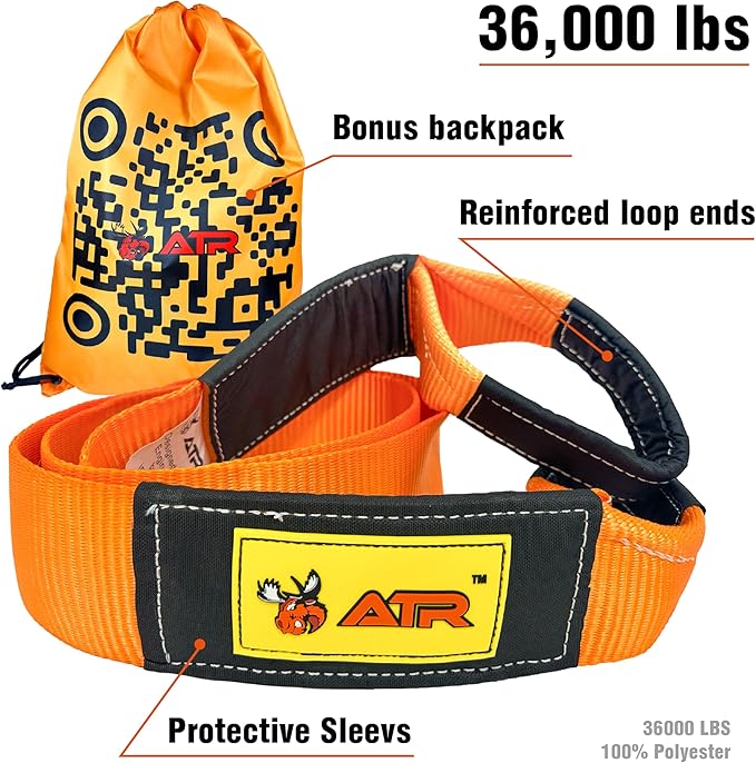ATR Tree Saver Strap 3.5" x 8ft – 36, 000 lbs Break Strength, Heavy Duty Tow - Image 2