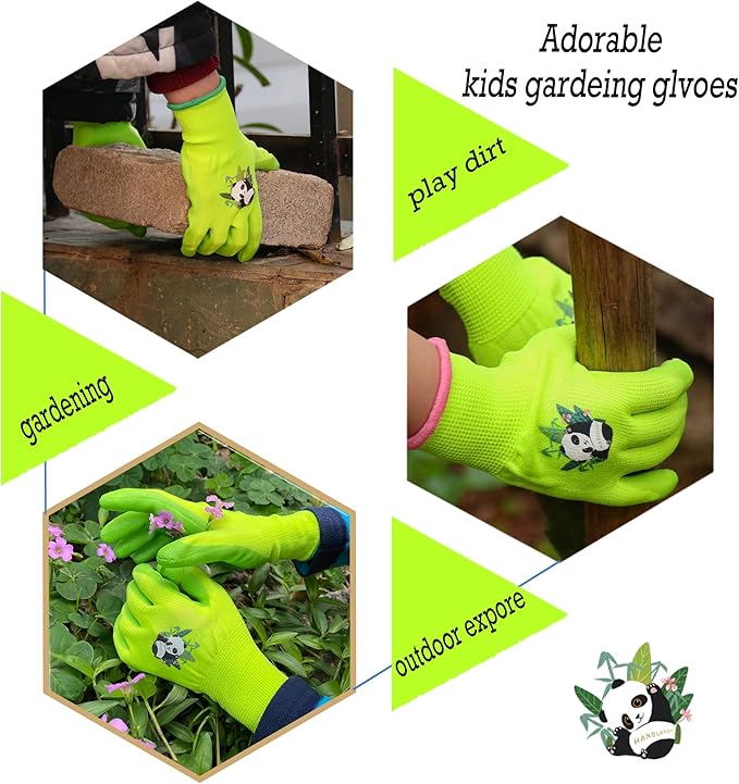 HANDLANDY 2 Pairs Kids Gardening Gloves, Toddler Children Garden Yard Work - Image 4